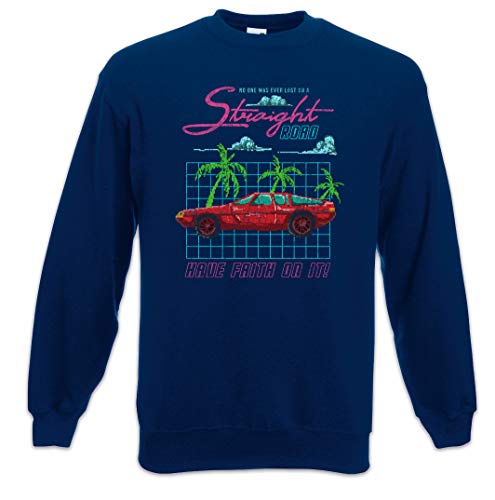 Pixel Car Straight Road Sweatshirt : pull original col rond style urbain décontracté