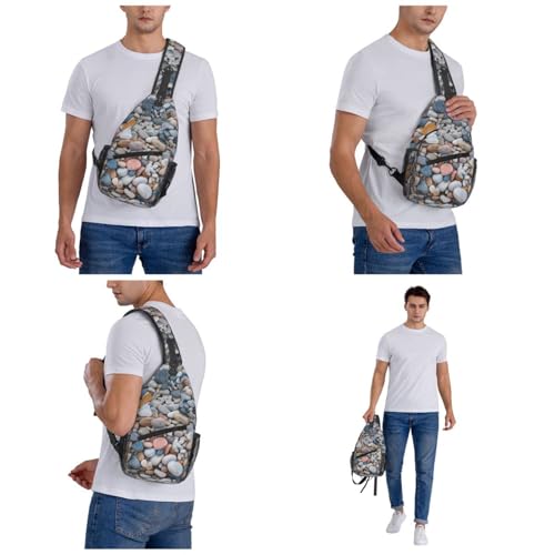 Bolso cruzado estilo sling para hombres y mujeres negro miniatura 7