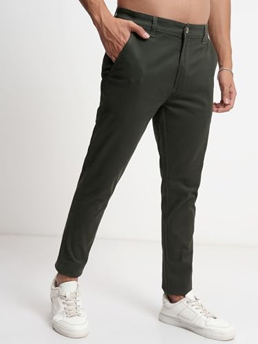 Image of Highlander Men's Slim Fit Formal Trousers | Ankle Length |Smart Trousers for Men | Chino Trousers for Men|Elegant Design | Comfortable Fabric for Daily Work & Formal Occasions