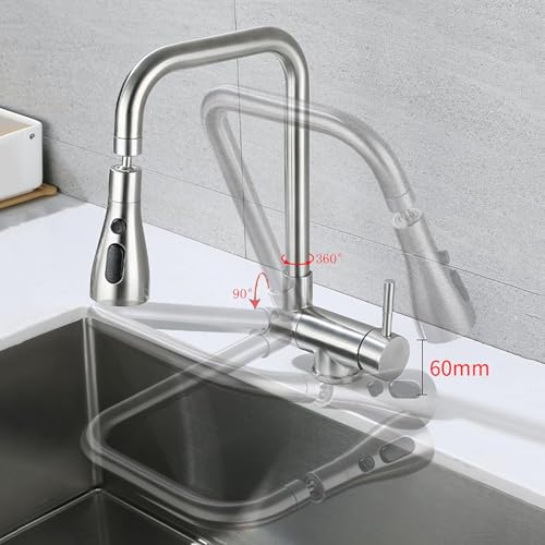 Robinet d'évier de cuisine moderne avec 2 modes de pulvérisation - 4