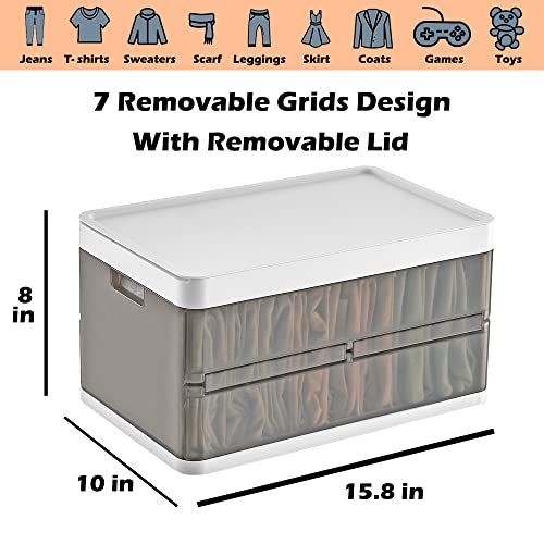 Montex 2 Pack Wardrobe Clothes Organizer Acrylic Stackable Cloth Storage Organizer 9 Grids Pull Out Drawer #TOP1