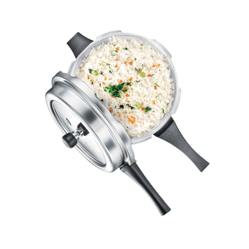 Image of Prestige Popular Svachh Aluminium 7.5 L Pressure Cooker|Controls Spillage|Metallic Safety Plug|Controlled Gasket-Release System|Silver| 5 Years Warranty