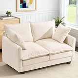 MUDANT Loveseat Sofa Cloud Sofa Couch 50'', Modern Loveseats 2 Seat Couch 27' Deep Seat with 2 Pillows for Small Spaces Apartment Studio Office Bedroom Living Room 8834-BEIGE-1