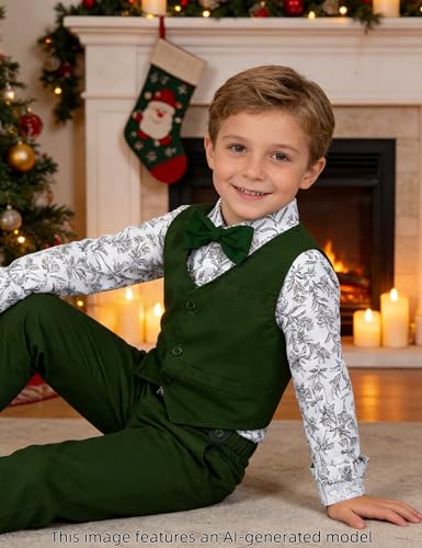 Image of A&J DESIGN Toddler Boys Formal Clothes Suspender Outfit Dress Suit 12M - 6Y