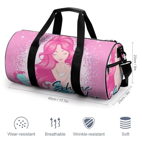Sac de voyage sirène hippocampe : le duffel bag compact 45x23x23cm