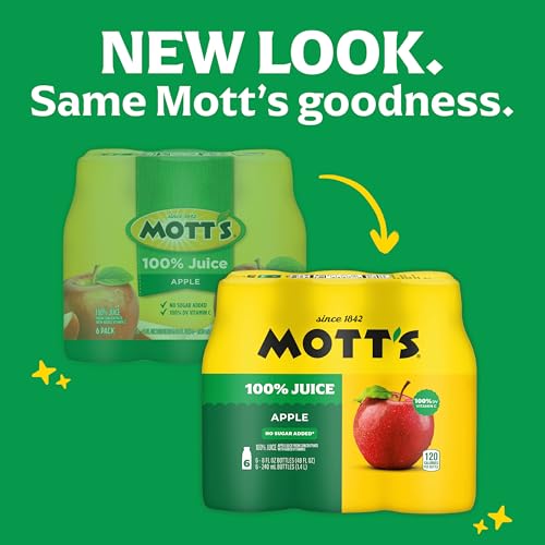 Image of Mott's 100% Original Apple Juice, 8 fl oz bottles, 6 pack