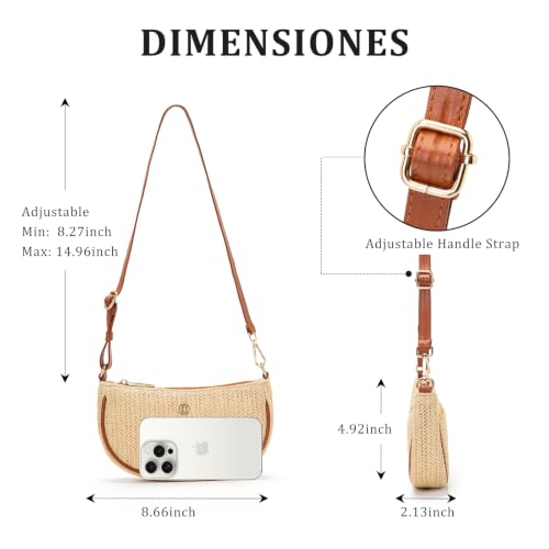 Image of Shoulder Bag for Women Handbags with Adjustable Strap Underarm Purse Mini Clutch Purses Trendy Crescent Bags 1L