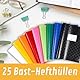 perfect line 25 Bast-Hefthüllen DIN-A4, 9 Farben, Heftumschlag mit Beschriftungsetikett, Heftschoner aus recycelbarem PP, dokumentenecht (1 x 25 Stk.)