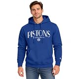 Blue 84 Detroit Pistons NBA Officially Licensed Hooded Sweatshirt Embroidery Basketball Arch, Team Color, Medium