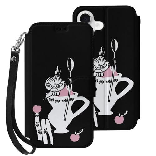 iPhone17用ケース 手帳型 リトルミイ スマホケース ストラップ付き 財布型 アイフォン17用ケース おしゃれ 軽量 背面 携帯カバー カード収納 スタンド機能 PUレザー 耐衝撃