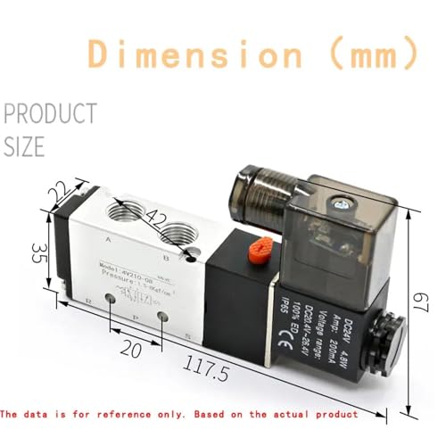 Électrovanne pneumatique de précision 4V210-08 commande gaz 220V - 3