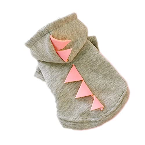 Clopon Dogs Sweatshirt Hooded Sweater for Medium Dog Cute Coats Puppy Cat Hoodie Lightweight Pet Outfits Pullover Gray M