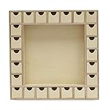 Christmas Advent Calendar 13 x 13 Inch with Drawers, Pre Assembled Shadow Box, Unfinished Wooden Advent Calendar with Drawers, Ready to Decorate and Personalize, for DIY'ers & Crafters by Woodpeckers