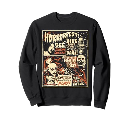 Image of Vintage Horrorfest Halloween Movie Poster Old Time Horror Sweatshirt