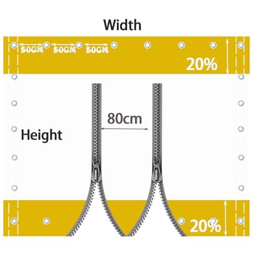 Lona transparente impermeable 3x3,7 m resistente con ojales para pérgola de exterior 3