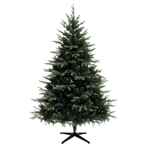 HOMCOM 6ft Artificial Spurce Christmas Tree with 1696 Branch Tips and Foldable Steel Base, Realistic Hinged Xmas Tree for Home Office, Green