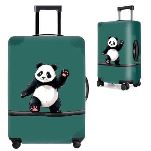 Image of Asian Panda Luggage Cover - Cute Bear Print Suitcase Protector, Perfect Travel Gift for Panda Lovers Visiting China, Fits 24 inch-26 Suitcase,M,Panda