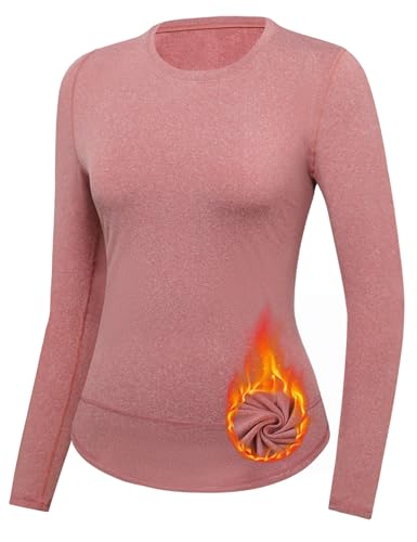 Gyabnw Funktionsshirt Damen Langarm Thermo Unterhemd Warme Unterwäsche Sport Oberteil Langarmshirts Pullover Winter Sportshirt
