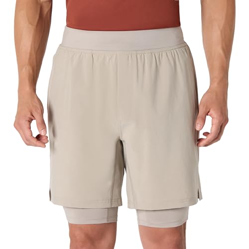 Image of Amazon Essentials Men's Athletic Running Training Shorts, Performance Stretch Woven Workout Shorts, 7 inch