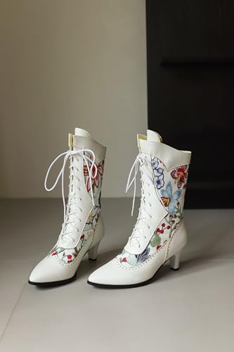Bottines à lacet Bviennic talon chaton pointu du 34 au 46