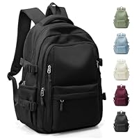 HYC00 School Bag for Teenager Girls Boys Secondary High Middle School Bookbag School Backpack Womens Casual Daypack Water-Resistant 14 Inch Laptop Rucksack Backpack for Travel College Work Bags,Black