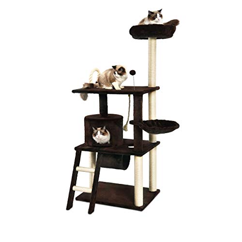 AmazonBasics Multi-Level Cat Tree Condo With Tunnel And Platform - 24 x 60