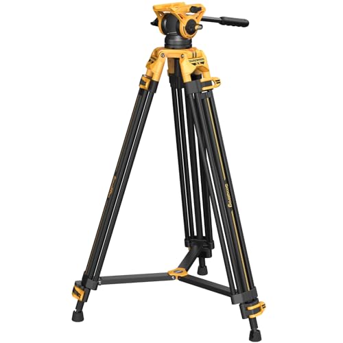 Image of SmallRig AD-01 73 inch Heavy Duty Video Tripod Max. Payload 8kg | Bumblebee Edition, +90 to -60 Tilt Range