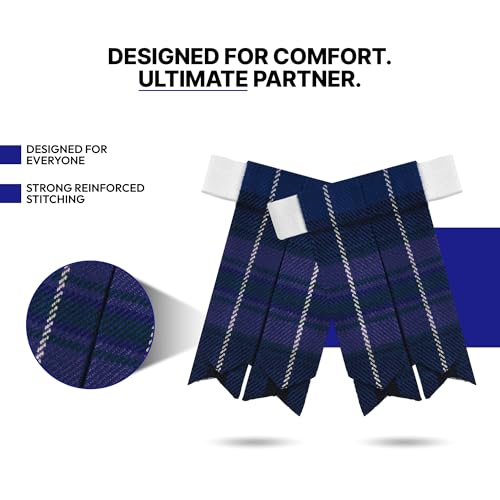 Image of Scottish Tartan Kilt Flashes with Elastic Adjusters