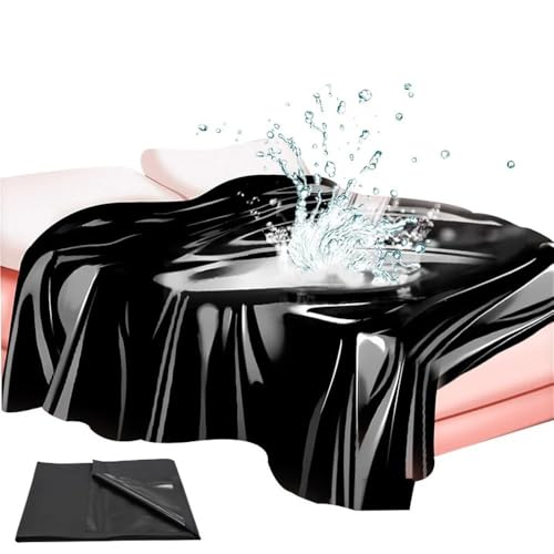 AJOHBM Tapis de Jeu Érotique PVC Noir 220x130 cm - Compact et Facile à Cacher, l'Essentiel des Ébats Improvisés 1104