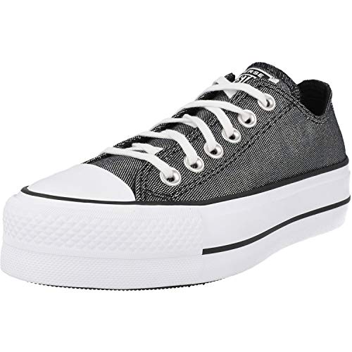 Image of Converse Chuck Taylor All Star Lift Industrial Glam Ox Silver /Black Polyester 6 US Womens