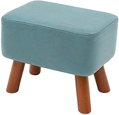 QRZCZXNP Vadderad fotpall, fotstol, pall, puff, ottoman, vadderade ben av massivt trä, skopall, soffpall, liten sits, hemkontor förvaring, fotpall