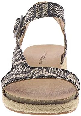 Lucky Brand Gabrien Natural Snake Suede Espadrille Flat Sandal Ankle Wedge (Natural Snake, 7.5) | Image 4