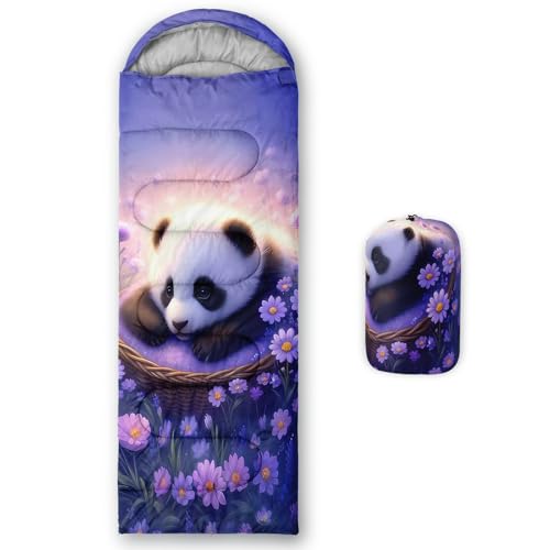 Bolsa de Dormir AILONEN para Camping con Diseño Panda21, Ligera, Impermeable, para 3 Estaciones, Tamaño 31" x 90" miniatura 1