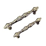 UIHFIDIU Tiradores de bronce antiguo for muebles, 2 unidades(96mm)