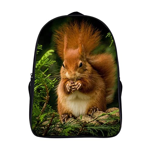 Sac à dos de travail 3D Cool avec motif écureuil résistant pour adulte et enfant unisexe