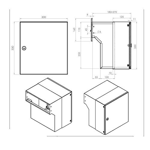 F-04 Cassetta postale passante a muro color grigio...