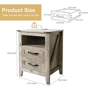 3pcs farmhouse dresser and nightstand sets 6 drawer dresser and 2 drawer nightstand set of 2 with charging station rustic wooden dresser set for bedroom light rustic oak  urban country home decor