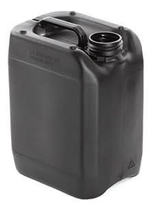 4 x 5 l Kanister – UN-zugelassener stapelbarer Flaschenbehälter + manipulationssicherer Verschluss, perfekt für die Aufbewahrung von Wasserflüssigkeiten, Schwarz