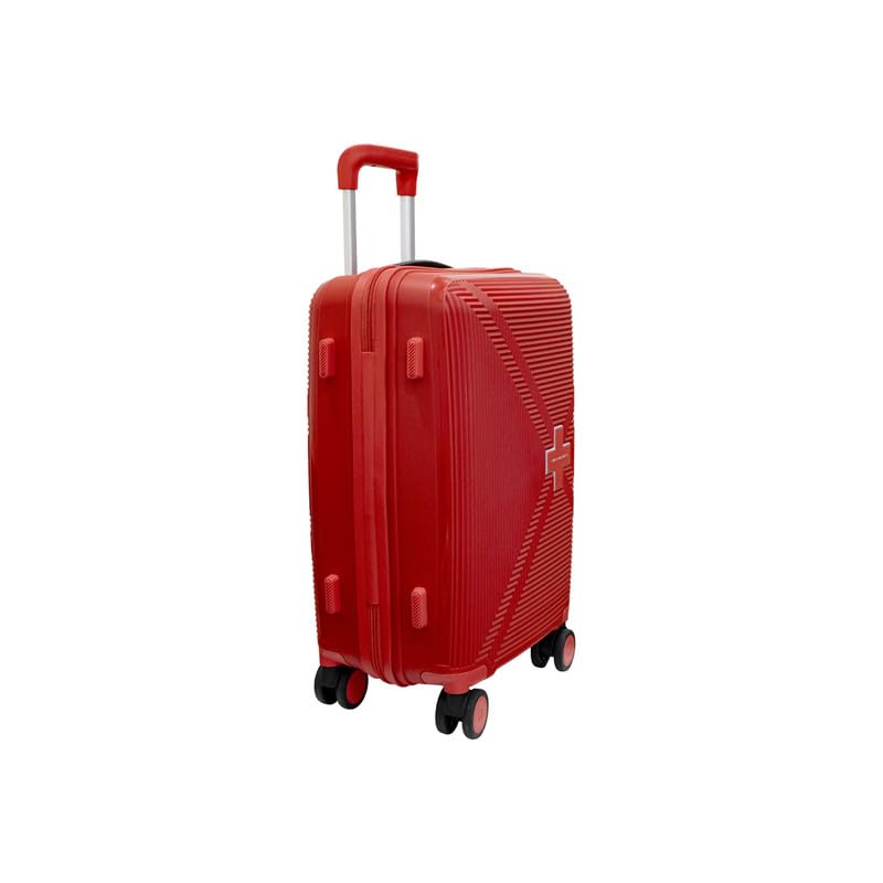 Image of SWISS MILITARY Maze 20-Inch Hard Top Peach Luggage Trolley Bag Durable Polypropylene Body TSA Lock Body-Coloured 360 Degree Rotating 8 Wheels Lightweight Stylish Travel Suitcase
