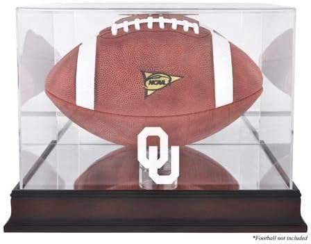 Oklahoma Sooners Mahogany Base Logo Football Display Case with Mirror Back - - College Football Logo Display Cases ''Case Only''