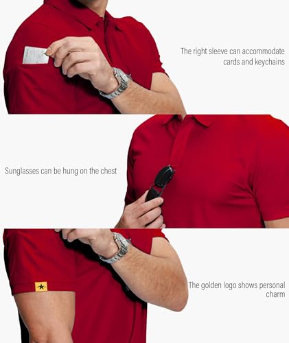 Image of ZITY 5 Pack Mens Polo Shirt Short Sleeve Sports Golf Tennis T-Shirt Moisture-Wicking Summer Shirts