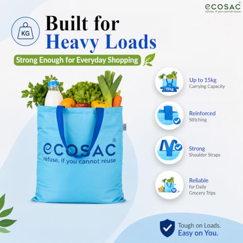 Image of Classic Shopping bag | for Carry Milk Grocery Fruits Vegetable Kitchen Essential |Reusable, Washable, Lightweight & Foldable |15 kg Capacity