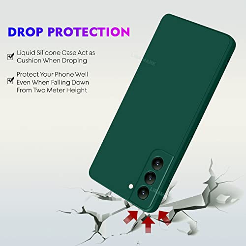 Image of LIRAMARK Silicone Soft Back Cover Case for Samsung Galaxy S22 5G (Silicone Green)