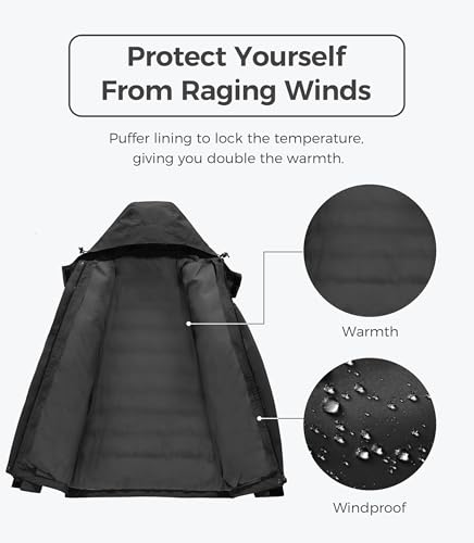 Image of Wantdo Women's 3 in 1 Waterproof Ski Jacket Windproof Winter Snow Coat Snowboarding Jackets Warm Raincoat