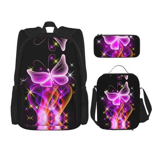 Cartable papillon dansant noir et ses accessoires pour la rentrée des classes