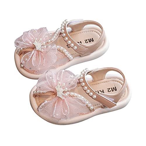 Toddler Girls Pearl Sandals Bowknot Princess Sandals Little Kid Dress Shoes for Wedding Party