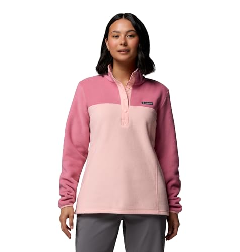 Image of Columbia Womens Benton Springs Half Snap II Pull Over Fleece Jacket, Dark Stone /Canoe /Vintage Blue, 3X