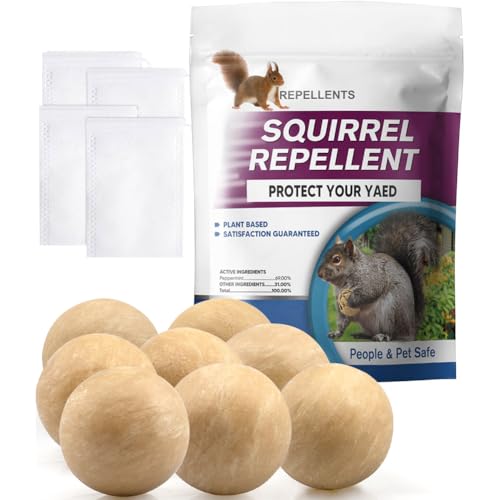 CONKAT Squirrel Repellent Outdoor, Squirrel & Chipmunk Repellent, Keep Squirrels Out of Garden, Bird Feeder, Attic and Yard, Use Around People, Pets & Plants Safely, Protects 120 sq ft - 8P