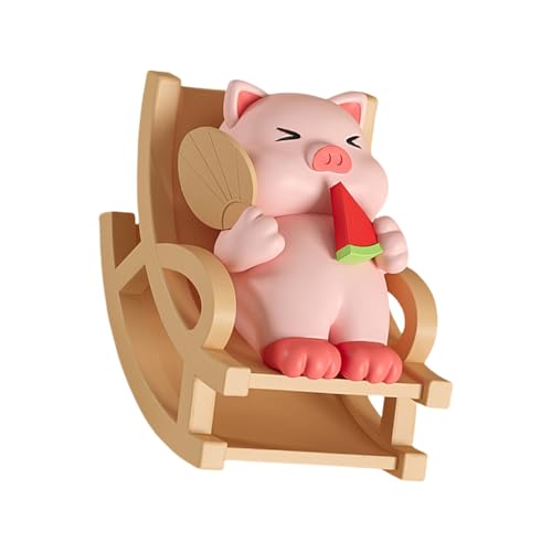 漫画動物ロッキングチェア飾り樹脂ミニチュア置物電話ホルダー子供部屋と大人のコレクターギフト動物置物
