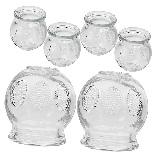 VERDANVERSE 6pcs Glass Cupping Therapy Set Suction Massage Cups for Body Therapy Thickened Glass Cupping Devices for Improved Muscle Immunity Blood Flow